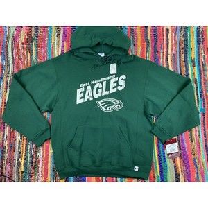 NEW Russell Athletic Adult L Dri Power Hooded Sweatshirts Forest Green Eagles